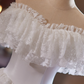 Vintage Wedding Dress Off Shoulder Lace Pleated Wedding Dress  D3733