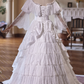 Vintage Wedding Dress V-neck Lace Pleated Wedding Dress  D3734