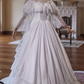Vintage Wedding Dress V-neck Lace Pleated Wedding Dress  D3734