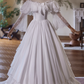 Vintage Wedding Dress V-neck Lace Pleated Wedding Dress  D3734
