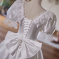 Retro Wedding Dress V-neck Pleated Lace Bowknot Wedding Dress  D3738