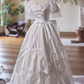 Retro Wedding Dress V-neck Pleated Lace Bowknot Wedding Dress  D3738