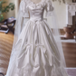 Retro Wedding Dress V-neck Pleated Lace Bowknot Wedding Dress  D3738