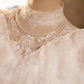 Vintage Wedding Dress High Collar Pleated Lace Wedding Dress  D3739