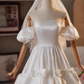 Newest Wedding Dress Off Shoulder Pleated Tiered Wedding Dress  D3742