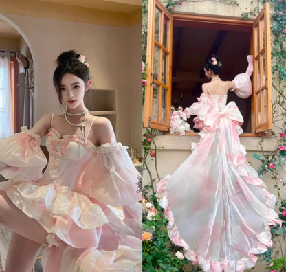 Sweet Homecoming Dress Off Shoulder Short Prom Dress Birthday Party Outfits Two Piece   D3743