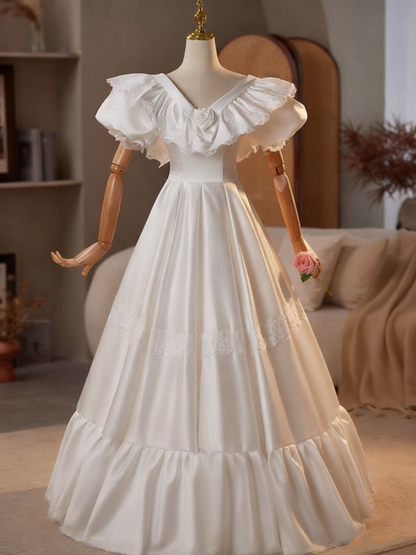 Robe de mariée beauté A-Line, décolleté en cœur, plissée, D3302