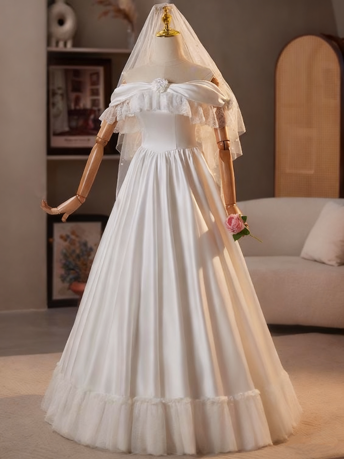 Beauty Brautkleid A-Linie Herzausschnitt Plissee Brautkleid D3302
