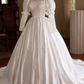 Vintage Wedding Dress Long Sleeve Lace Pleated Wedding Dress  D3750