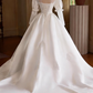 Vintage Wedding Dress Long Sleeve Lace Pleated Wedding Dress  D3750