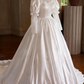 Vintage Wedding Dress Long Sleeve Lace Pleated Wedding Dress  D3750