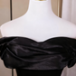 Minimalist Prom Dress Black Off Shoulder Pleated Mermaid Evening Dress Gala Dress  D3756