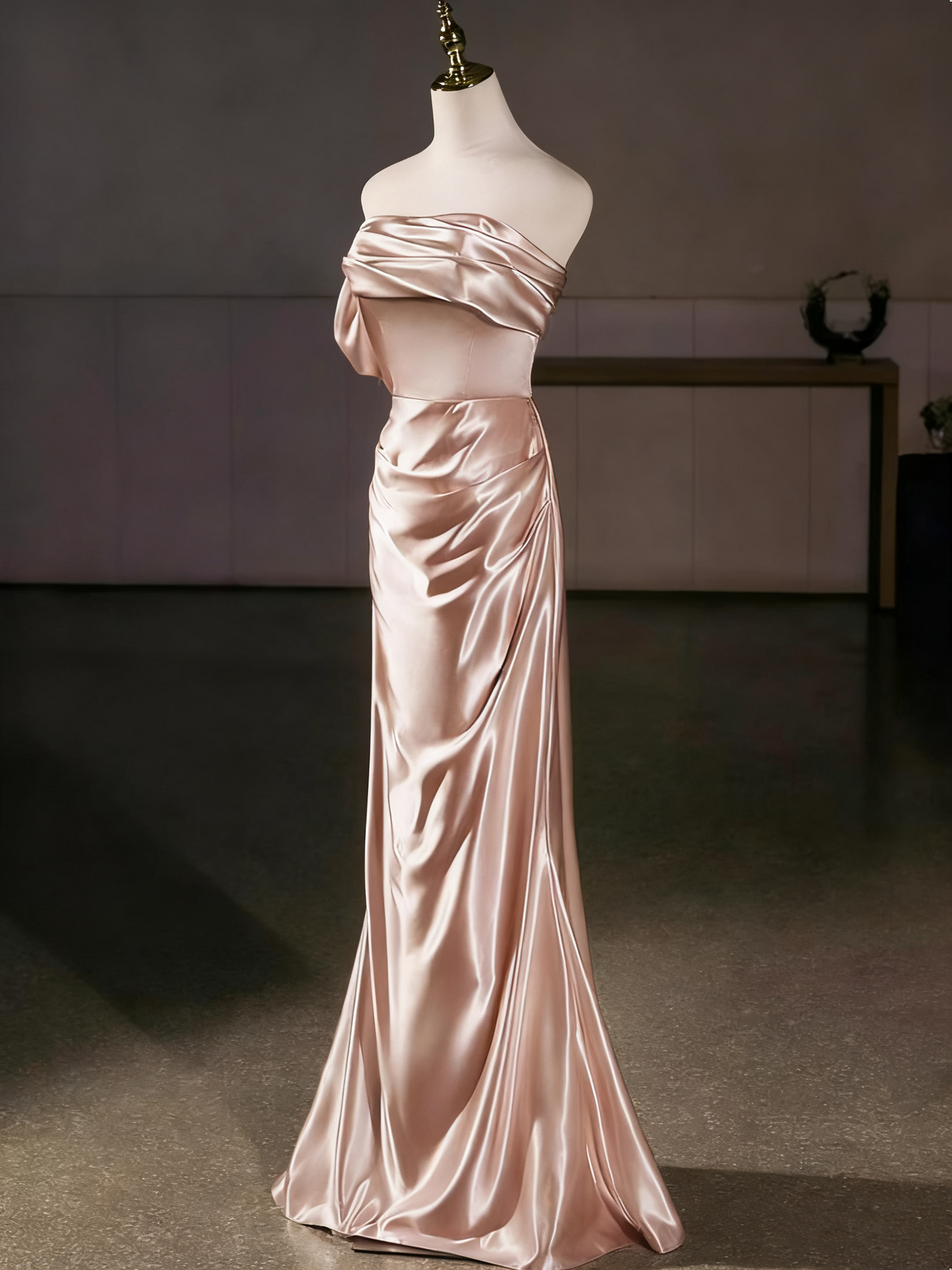 Elegant Prom Dress One Shoulder Pleated Mermaid Evening Dress Gala Dress  D3757