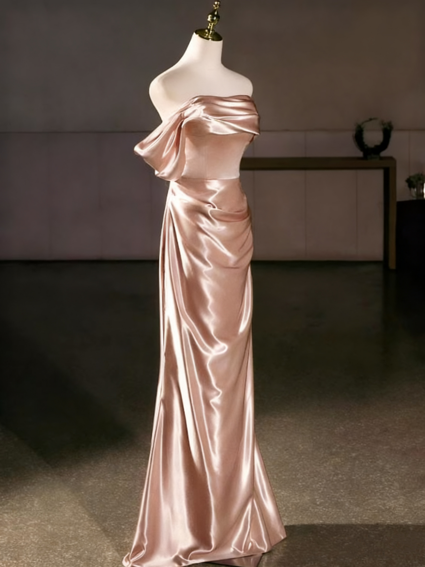 Elegant Prom Dress One Shoulder Pleated Mermaid Evening Dress Gala Dress  D3757