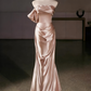 Elegant Prom Dress One Shoulder Pleated Mermaid Evening Dress Gala Dress  D3757