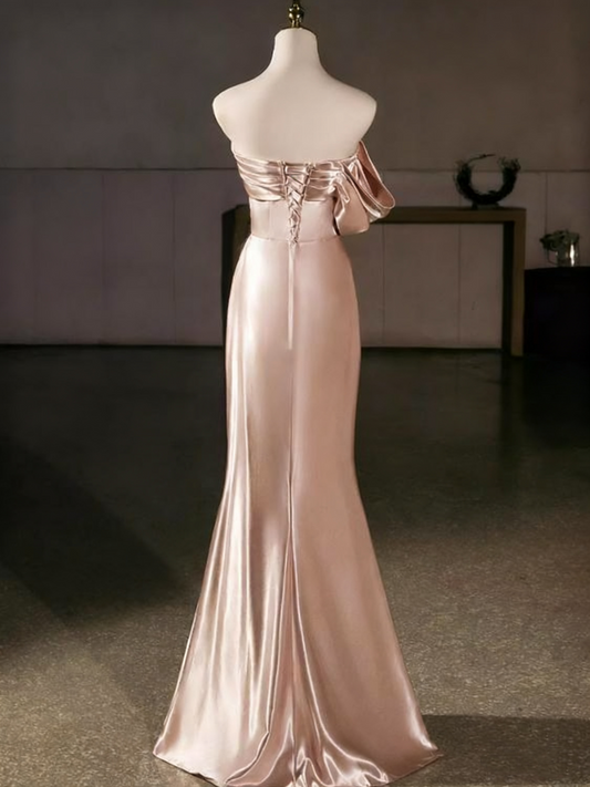 Elegant Prom Dress One Shoulder Pleated Mermaid Evening Dress Gala Dress  D3757