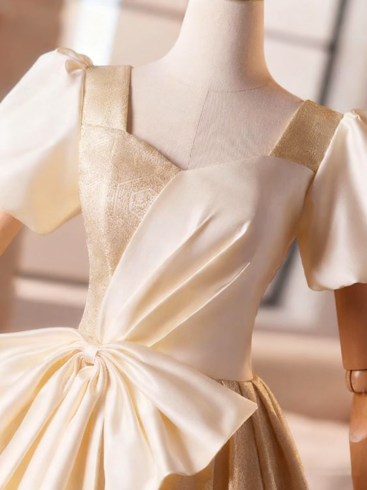 Elegant Prom Dress V-neck Pleated Print Evening Dress Ball Gown   D3762