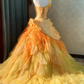 New Arrival Prom Dress One Shoulder Pleated Ruffle Ball Gown Quinceanera Dress   D3763
