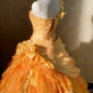 New Arrival Prom Dress One Shoulder Pleated Ruffle Ball Gown Quinceanera Dress   D3763