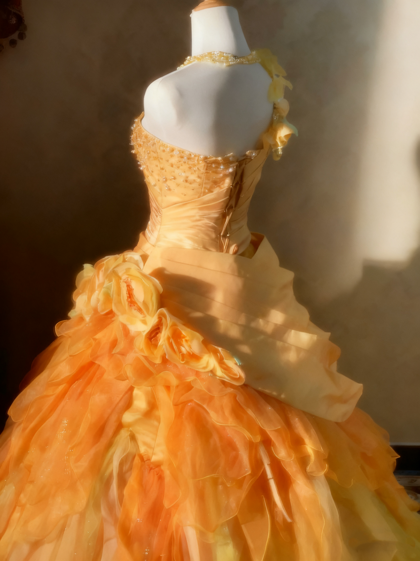 New Arrival Prom Dress One Shoulder Pleated Ruffle Ball Gown Quinceanera Dress   D3763