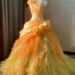 New Arrival Prom Dress One Shoulder Pleated Ruffle Ball Gown Quinceanera Dress   D3763
