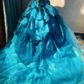 Charming Prom Dress Strapless Pleated Ruffle Ball Gown Evening Dress Birthday Outfits    D3767