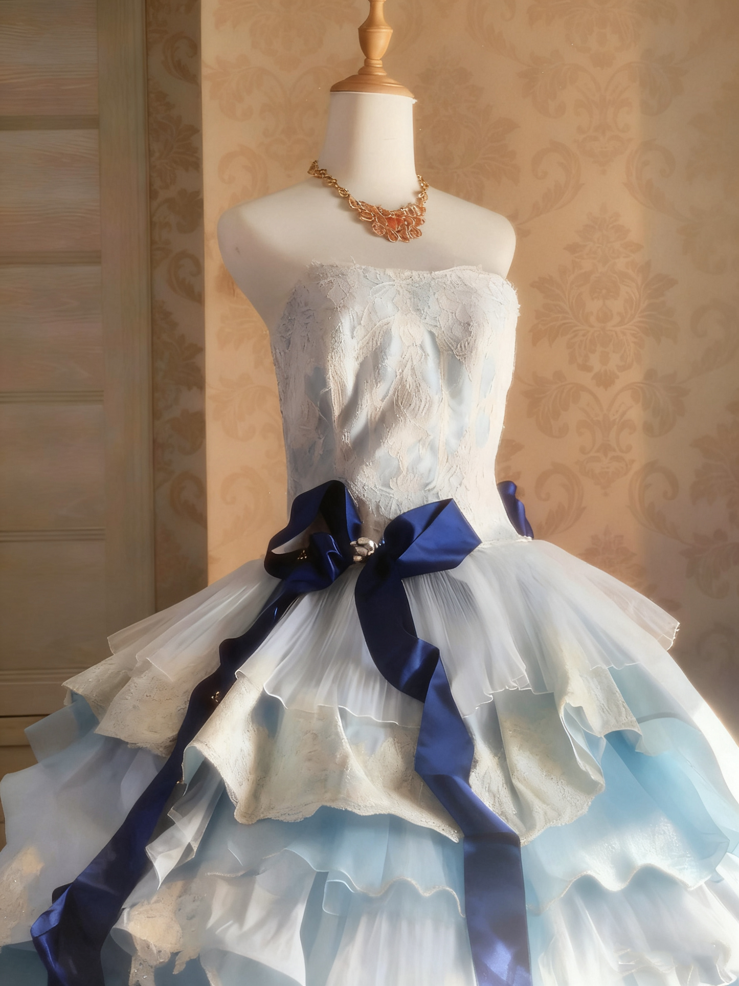 Sweet Prom Dress Strapless Pleated Tiered Ball Gown Evening Dress Birthday Outfits     D3768