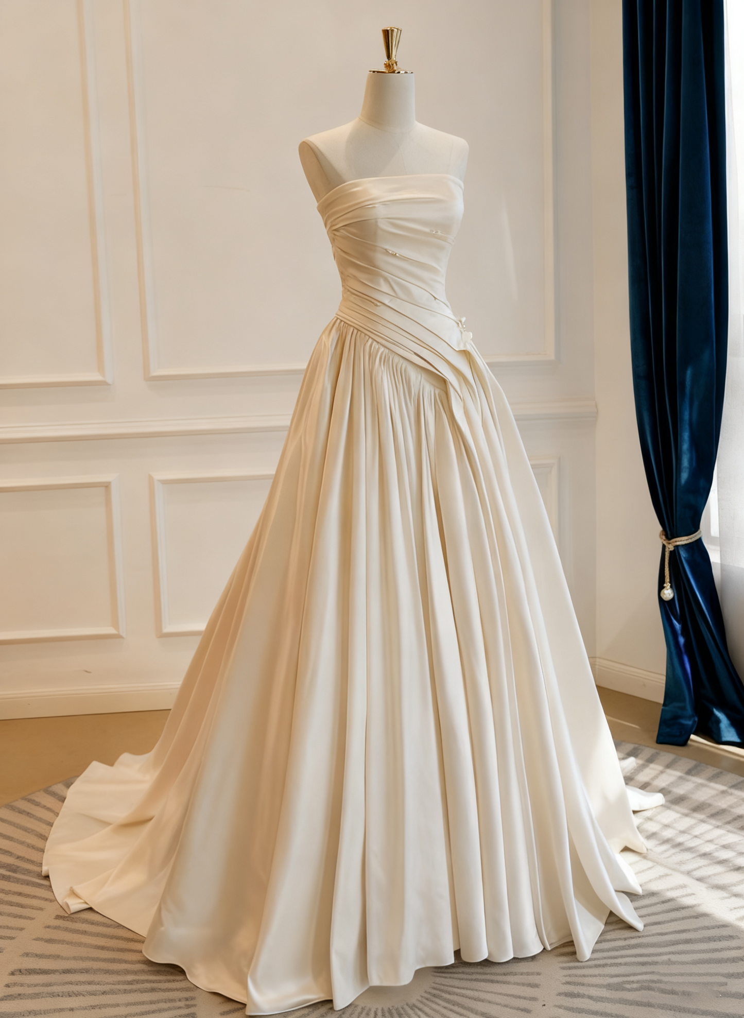 Beauty Brautkleid A-Linie Herzausschnitt Plissee Brautkleid D3302
