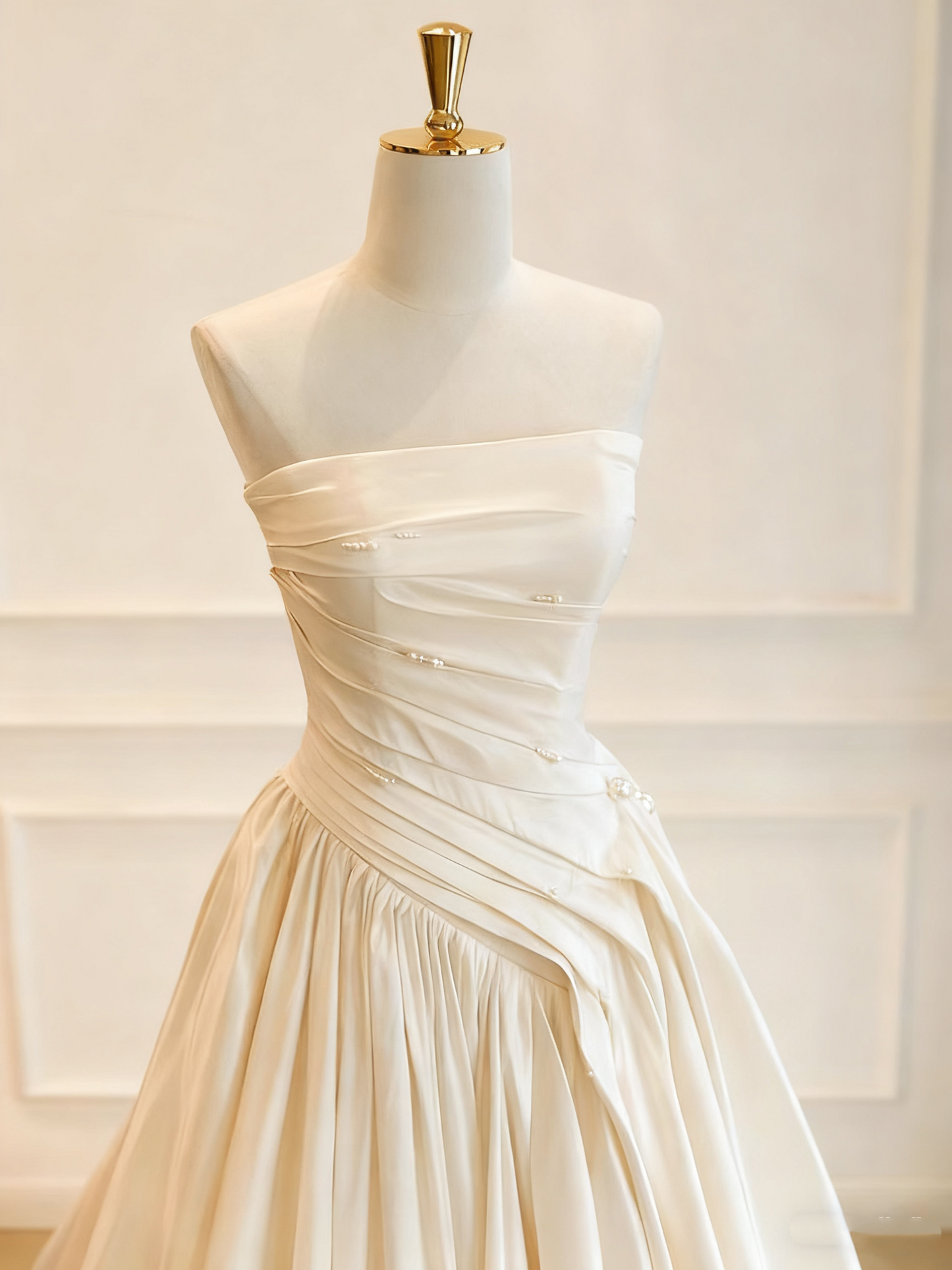 Beauty Brautkleid A-Linie Herzausschnitt Plissee Brautkleid D3302