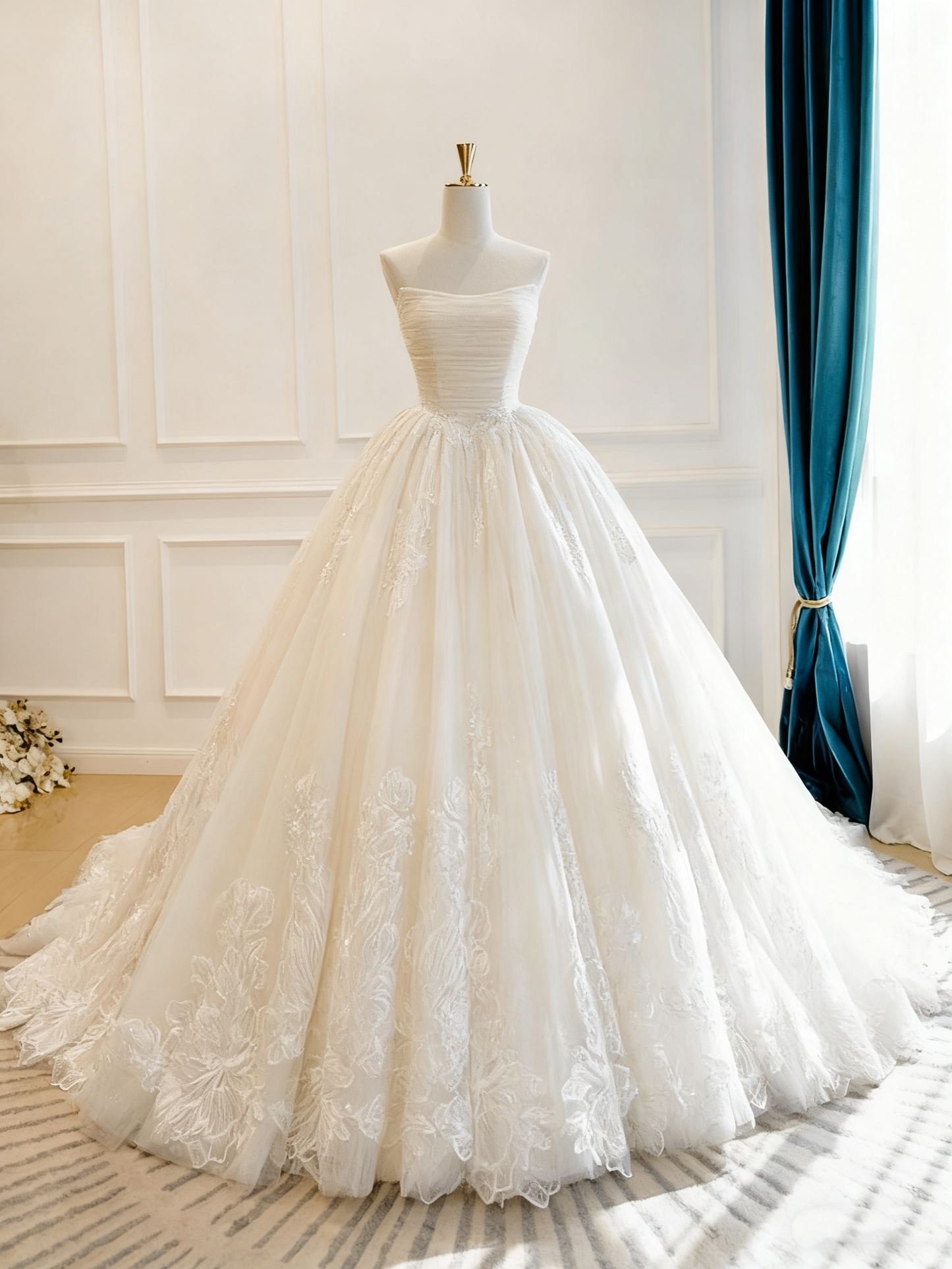 Beauty Brautkleid A-Linie Herzausschnitt Plissee Brautkleid D3302