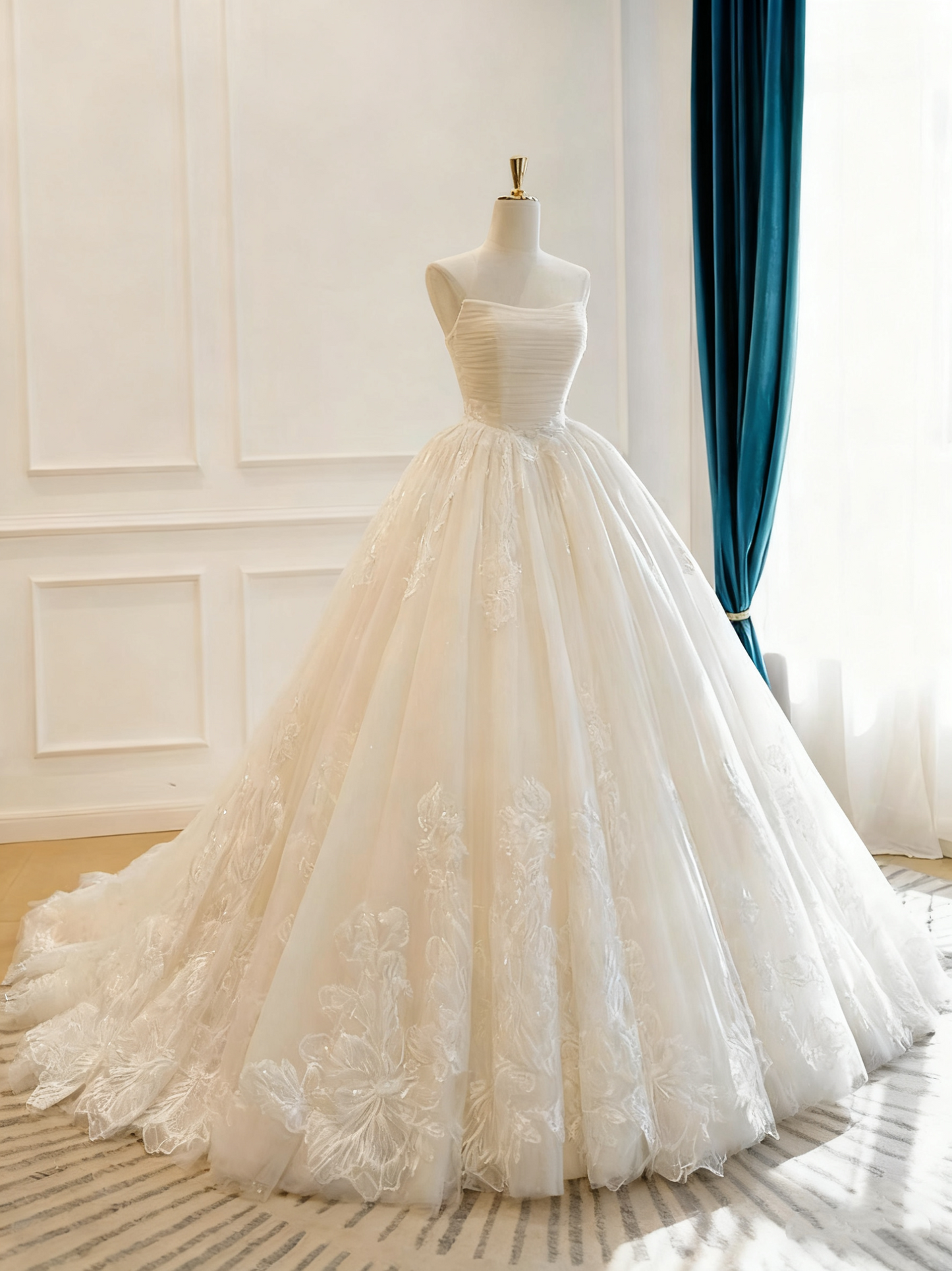 Beauty Brautkleid A-Linie Herzausschnitt Plissee Brautkleid D3302