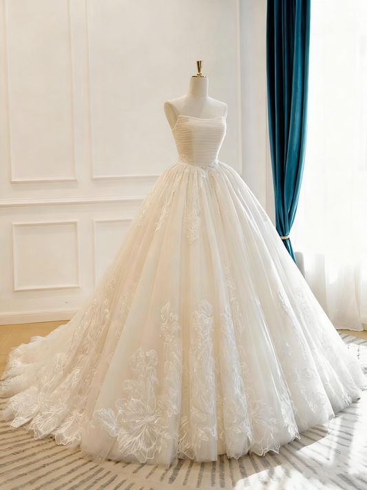 Beauty Brautkleid A-Linie Herzausschnitt Plissee Brautkleid D3302
