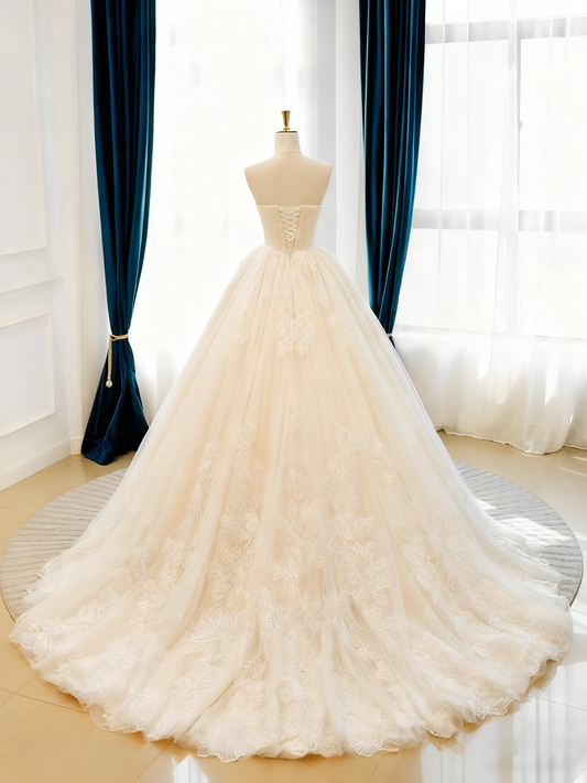 Beauty Brautkleid A-Linie Herzausschnitt Plissee Brautkleid D3302