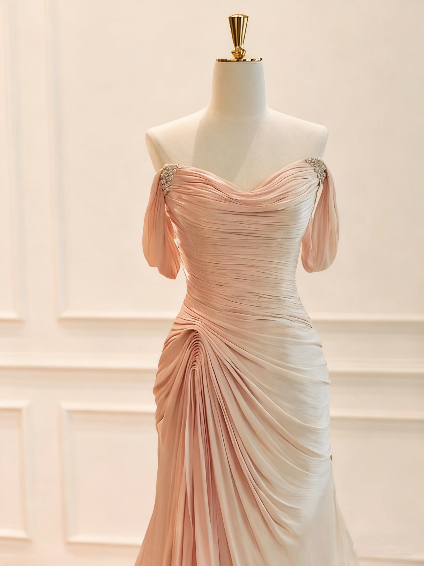 Popular Prom Dress Off Shoulder Pleated Evening Dress Gala Dress  D3773