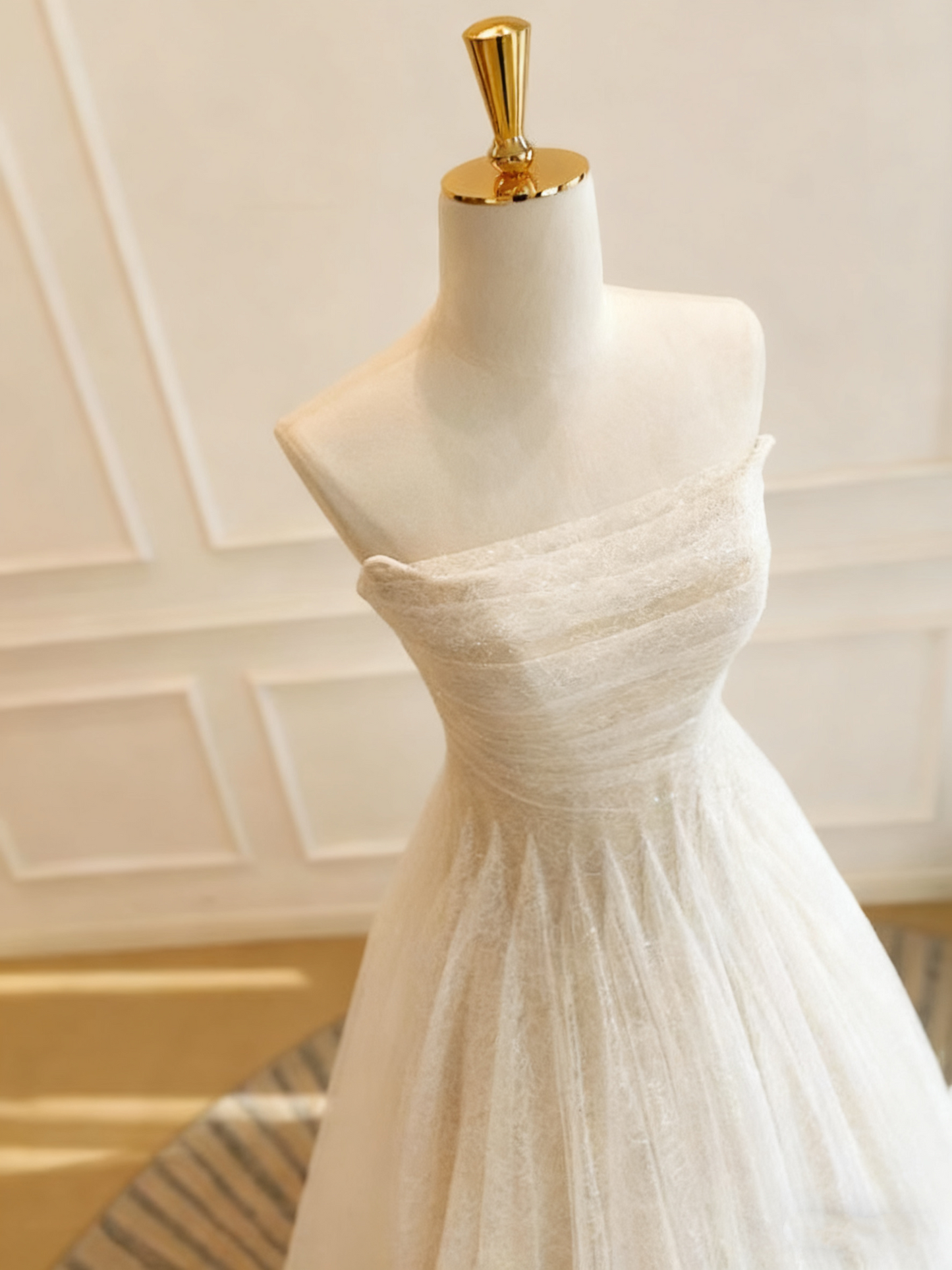 Beauty Brautkleid A-Linie Herzausschnitt Plissee Brautkleid D3302