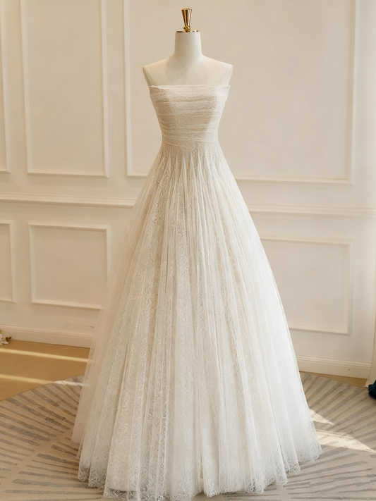Beauty Brautkleid A-Linie Herzausschnitt Plissee Brautkleid D3302