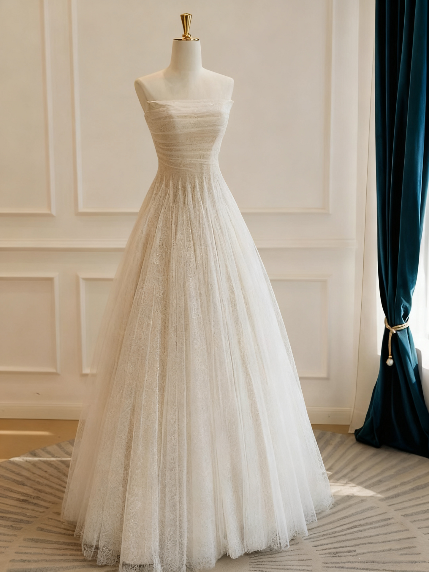 Beauty Brautkleid A-Linie Herzausschnitt Plissee Brautkleid D3302