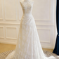 Robe de mariée beauté A-Line, décolleté en cœur, plissée, D3302