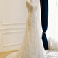 Robe de mariée beauté A-Line, décolleté en cœur, plissée, D3302