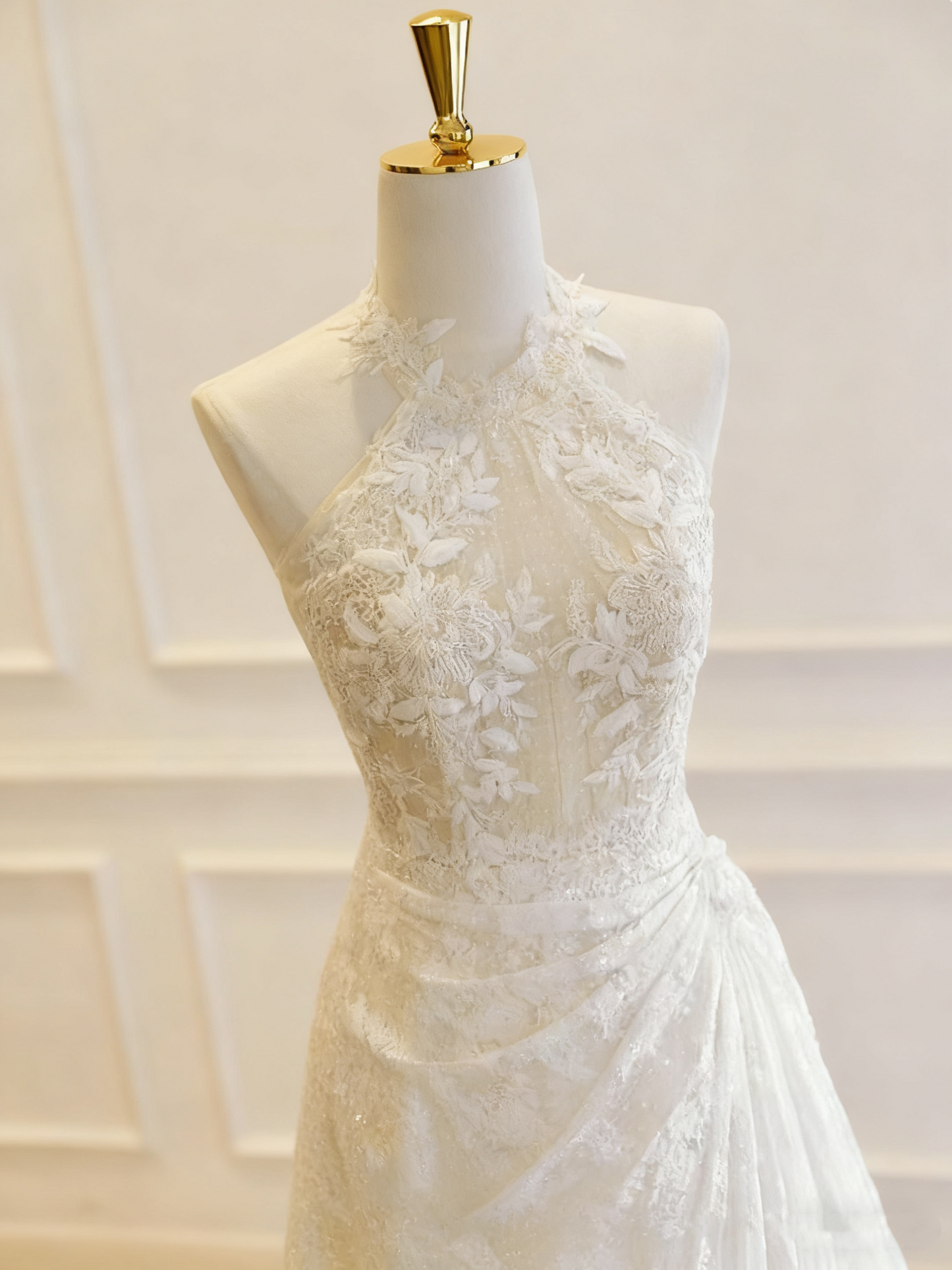 Robe de mariée beauté A-Line, décolleté en cœur, plissée, D3302