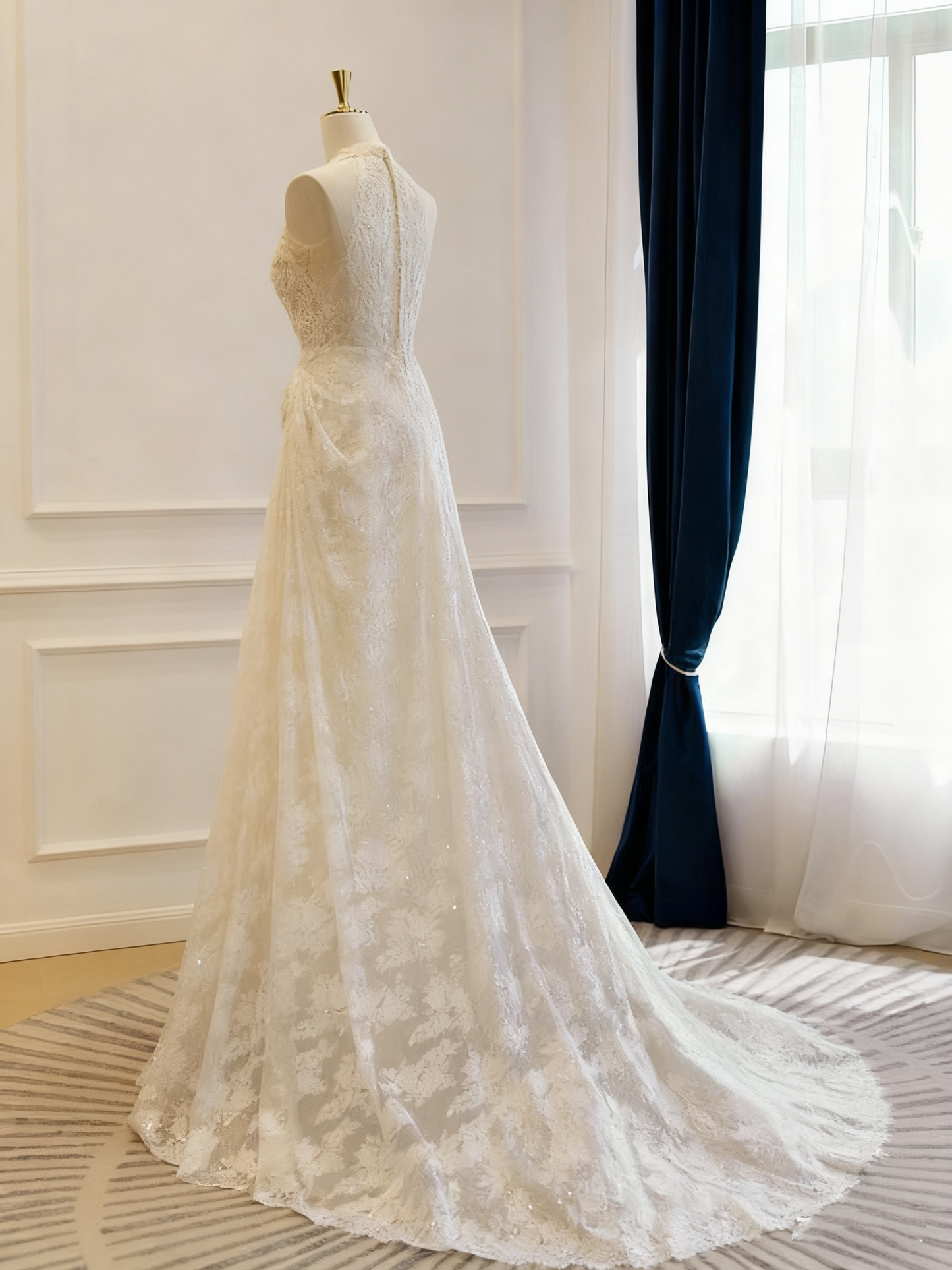 Robe de mariée beauté A-Line, décolleté en cœur, plissée, D3302