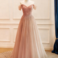 Shiny Prom Dress Sweetheart Pleated Tulle Evening Dress Gala Dress  D3781