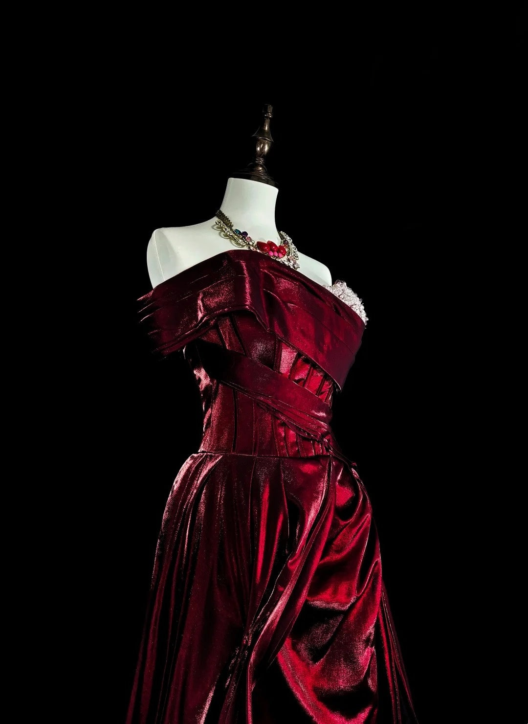 Elegant Prom Dress Off Shoulder Pleated Long Evening Dress Gala Dress  D3783