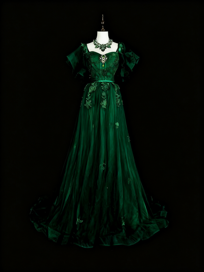 Gorgeous Prom Dress Dark Green A Line Sweetheart Pleated Gala Dress Evening Dress  D3786