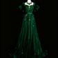 Gorgeous Prom Dress Dark Green A Line Sweetheart Pleated Gala Dress Evening Dress  D3786