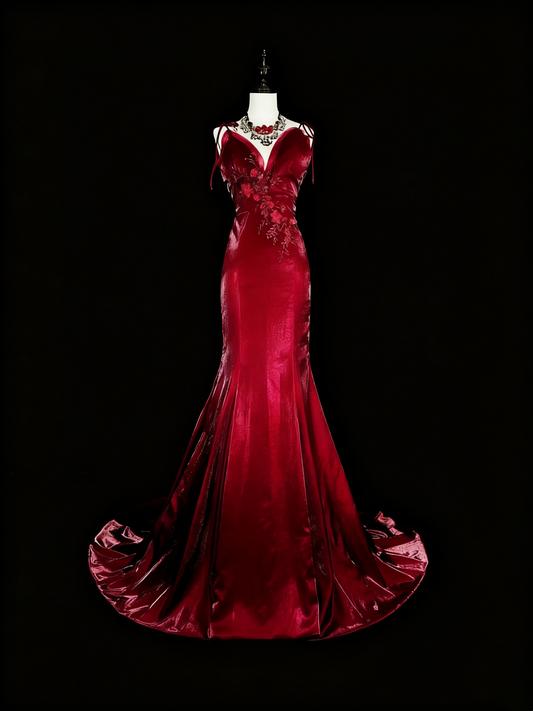 Stunning Prom Dress Spaghetti Straps Mermaid Gala Dress Evening Dress  D3787