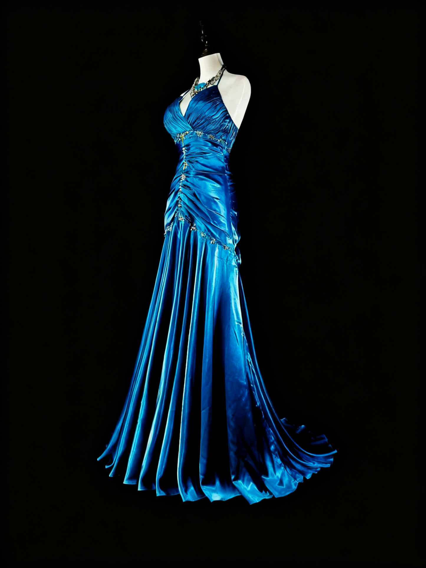 Pretty Prom Dress A Line Halter Pleated Evening Dress Gala Dress Birthday Party Outfits  D3788