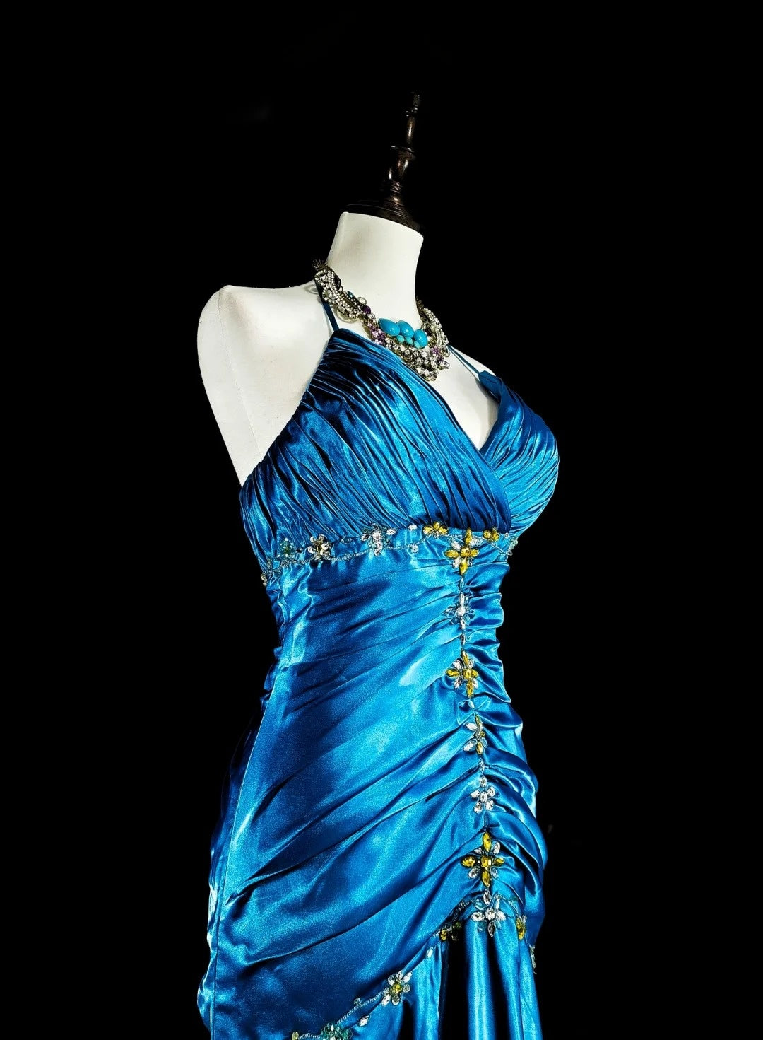 Pretty Prom Dress A Line Halter Pleated Evening Dress Gala Dress Birthday Party Outfits  D3788