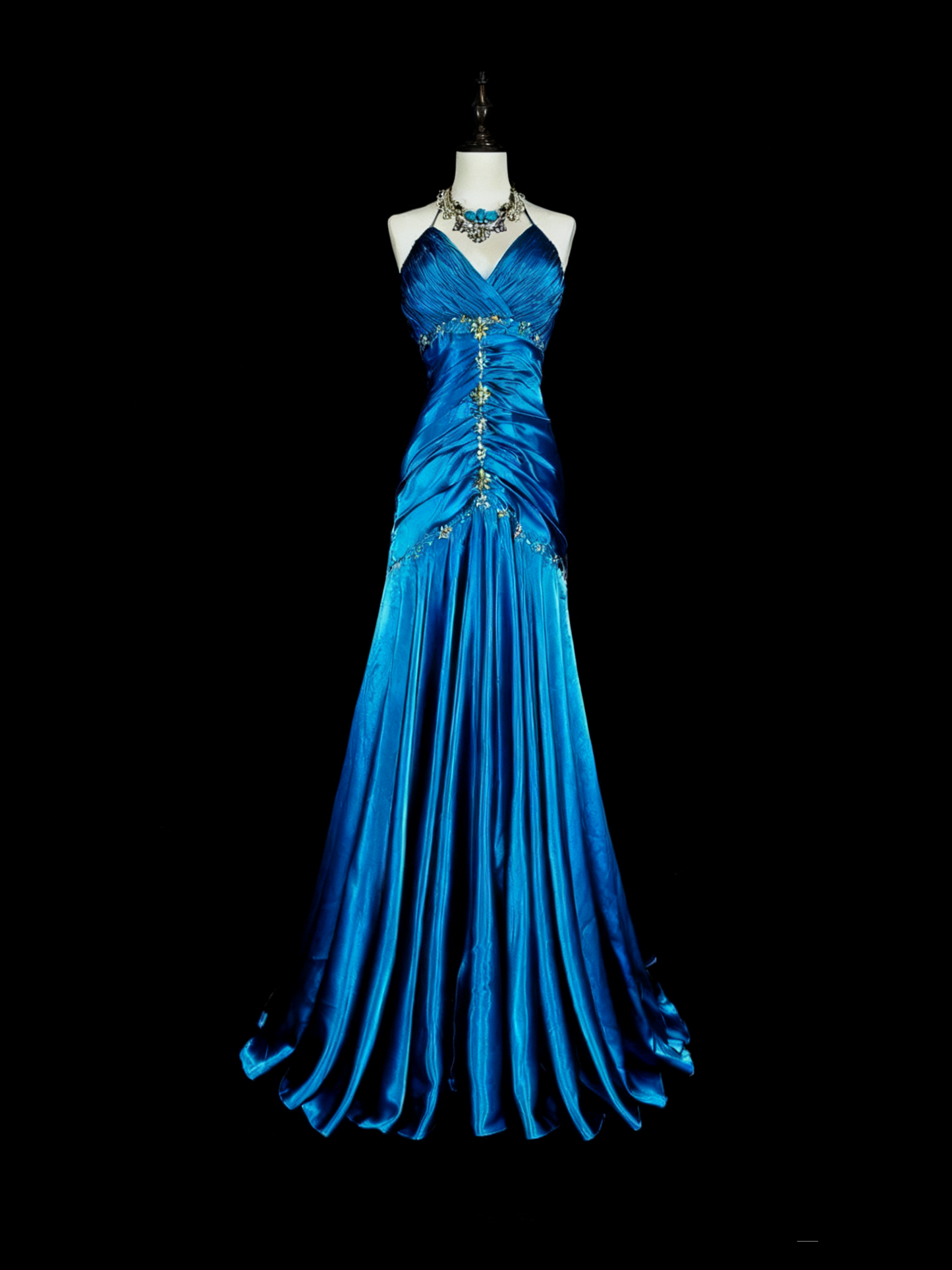 Pretty Prom Dress A Line Halter Pleated Evening Dress Gala Dress Birthday Party Outfits  D3788