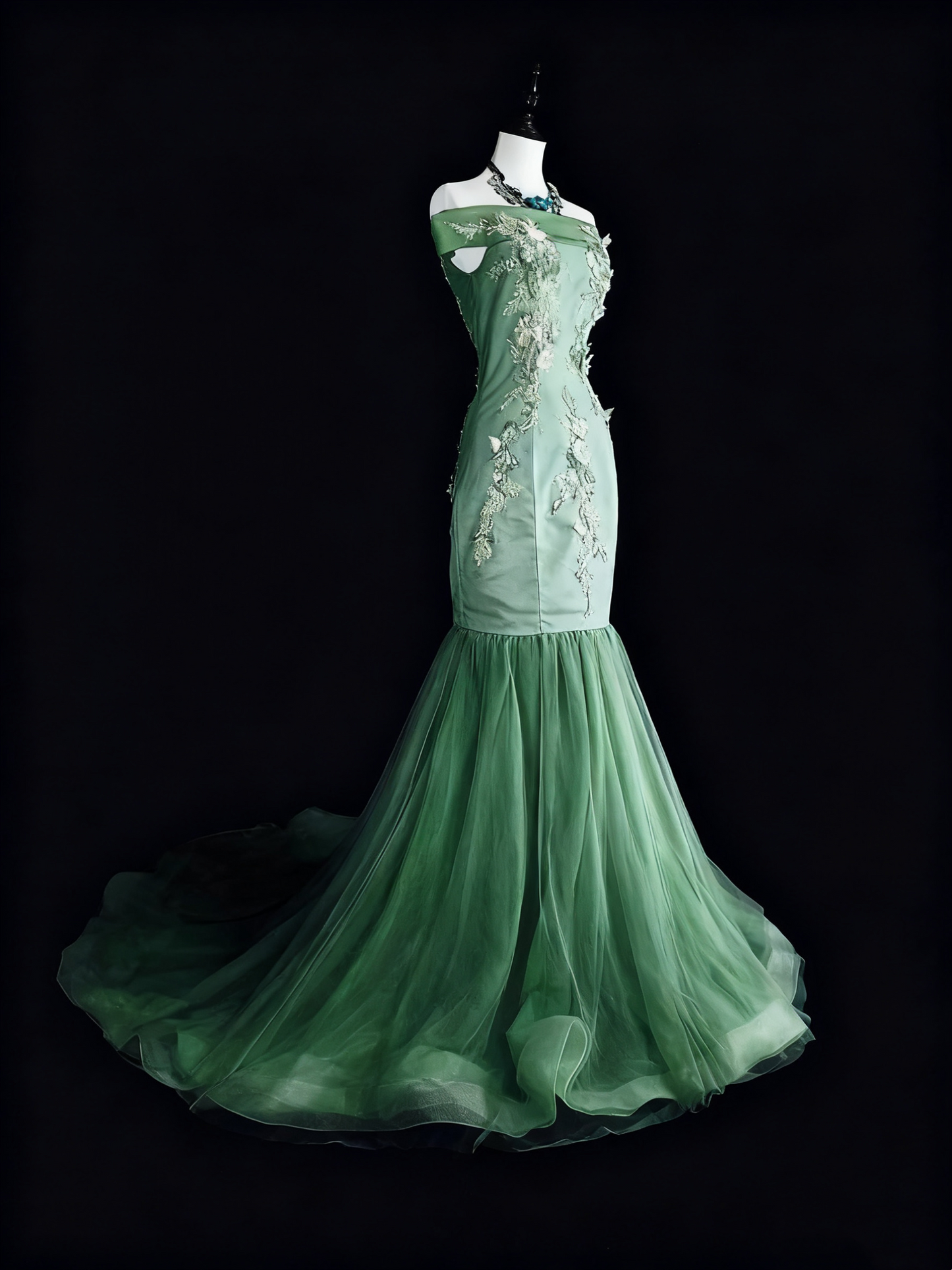 Elegant Prom Dress Off Shoulder Tulle Mermaid Evening Dress Gala Dress Birthday Party Outfits  D3789